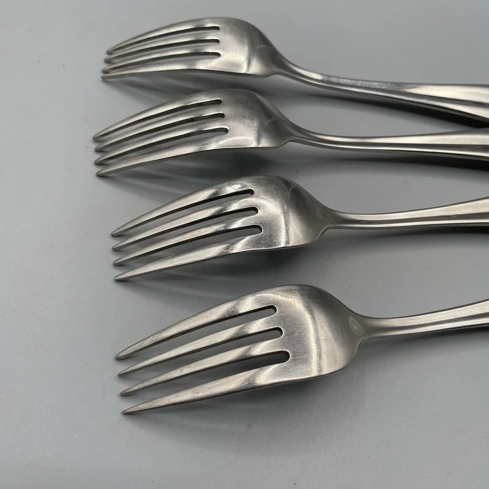 Hampton Silversmiths ELAINE 4pcs Salad Forks Stainless Flatware 7-1/8